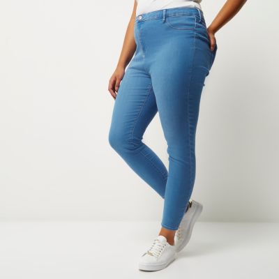 Plus bright blue Molly skinny jeans